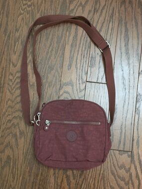 Maroon Kipling Crossbody Messenger Bag